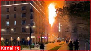 A fierce explosion and fire occurred in a residential complex in Moscow