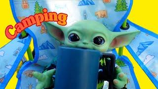 Baby Yoda Grogu's Camping Trip Morning Routine