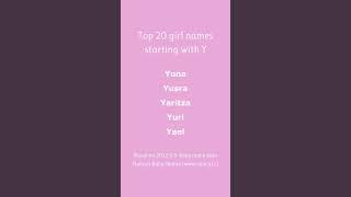 Top 20 girl names starting with Y