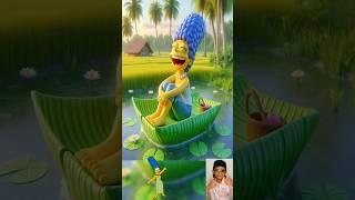 The Simpsons are riding a leaf boat #simpsons #simpson