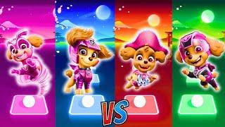 Paw Patrol | Skye Mighty Pup VS Skye Pilot Pup VS Skye Pirate VS Skye Racer | Tiles Hop