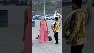 Beach Karen freaking out at band