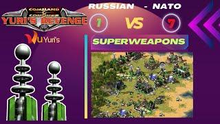 Ra2 Yuris Revenge || 1vs7 superweapons || red alert 2 - Global domination map