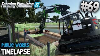 Building the Wastewater Treatment Plant  Volvo ERC145 & Mercedes Trucks  Public Works in FS22
