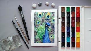 PAINT WITH ME: The peacock. Drawing idea