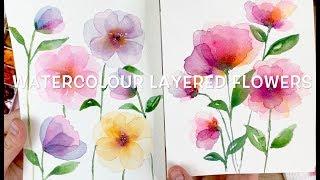 Layered Watercolour Flowers