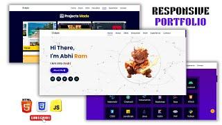 How to Build a Responsive Modern Portfolio Website Using HTML CSS JavaScript | Full Tutorial 2025