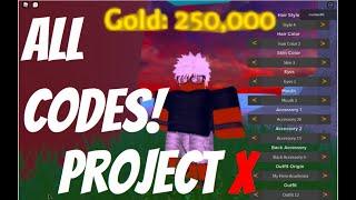 PROJECT X ALL CODES(IN DESC) ROBLOX