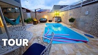 TOUR pela CASA de PRAIA com PISCINA e rede... UMA DELÍCIA!!!︱por Daniela Cândido