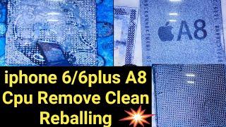 iphone6 A8 Cpu Remove Clean And Reballing || How to clean iphone cpu ram black pasted glue