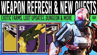 Destiny 2: HUGE DLC REFRESH & NEW WEAPONS! New QUESTS, Loot Update, Dungeon Steps, Upgrades, Trials