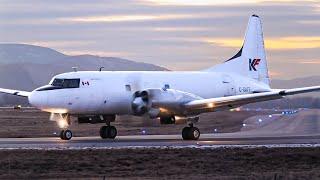 KF Aerospace Convair CV-580 Lovely Sunset Startup, Taxi, and Takeoff at Kamloops Airport