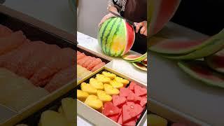 The skill of cutting fresh fruit is extremely eye-catching and most satisfying to viewers #151