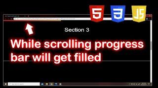 Make a progress bar that get filled while scrolling down the website | HTML CSS and JavaScript