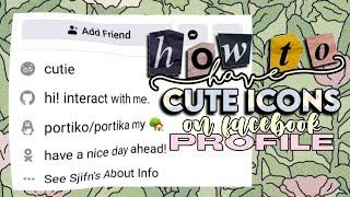 how to have cute icons on facebook profile || RPW tutorials