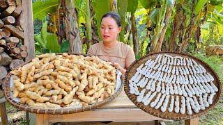 "Recipe - Process of making Banh Cuoi sold at the market | Trieu Mai Huong"