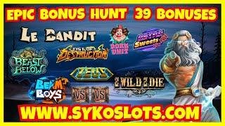 EPIC BONUS HUNT WITH 39 ONLINE SLOTS BONUSES