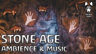 RELAXING STONE AGE ASMR | Flintknapping, fire, voices, music, dogs and ice age animals | 10 Hours