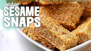 Sesame Seed Candy | Only 2 Ingredients! no added sugar  Soft and easy Crunchy  healthy Sesame Bars