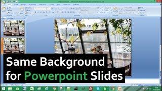 Powerpoint Tutorial: Add Same Background Image to All Slides