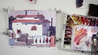 SIMPLE Watercolor Exercise in NEGATIVE Painting. Watercolor Demonstration by Daniel Novotny