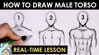 How To Draw Male Torso Three Different Ways