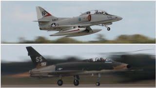 VERY RARE!!! F-100F Super Sabre & TA-4J Skyhawk Joint Demo 2024