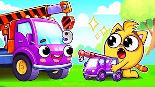 Five Toy Cars Become Giant Song|Vehicles Song| Funny Kids Songs  And Nursery Rhymes by Baby Zoo