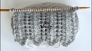 Two-Row Repeat Lace Stitch + the Double Vertical Decrease (English & Continental styles) - So Woolly