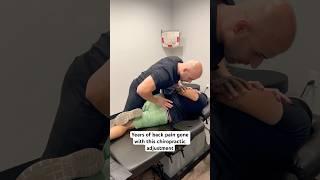 Years of back pain gone with this chiropractic low back adjustment for low back pain relief 