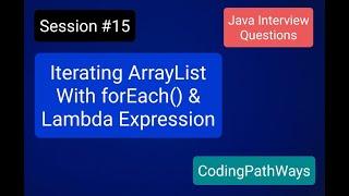 Java Interview questions: #15 How to Iterate ArrayList Using Lambda Expressions |Practical Demo.