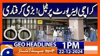 Karachi Airport - Beggar arrested while trying to go to KSA | Geo News 1 PM Headlines (22 DEC 24)