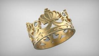 Кольцо "Корона". Tutorial for Rhinoceros. Ring Crown. #SantaYork