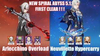 C0 Arlecchino Overload & C1 Neuvillette Hypercarry | NEW Spiral Abyss 5.1 | Genshin Impact