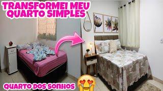 DECORANDO MEU QUARTO SIMPLES COM TODAS AS COMPRINHAS/ MOSTREI VALORES + COMPREI A CAMA DOS SONHOS 