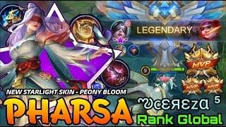 Pharsa Peony Bloom New Starlight Skin MVP Gameplay! - Top Global Pharsa by ఌcεяεzα ⁵ - MLBB