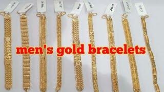 Gold bracelets with weight, Men's bracelet designs #gold