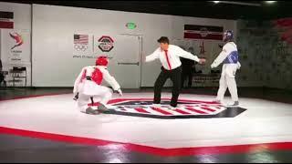 Taekwondo powerful and loud knockout