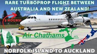 Reviewing Australia and New Zealand's ONLY INT'L TURBOPROP FLIGHT! Air Chathams ATR 72-500 [NLK-AKL]