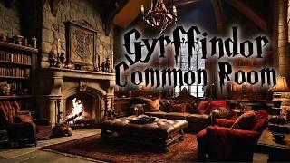 "Cozy Gryffindor Common Room | Harry Potter Ambience with Crackling Fireplace & Snowy Winter Sounds"