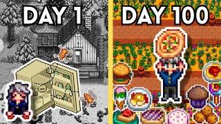 I COOKED For 100 Days In Stardew Valley + Ridgeside Village