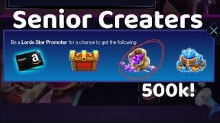 500k Gems Per Month! Become a Senior Creater?