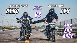 2024 Hero Xtreme 125R Vs TVS Raider 125 Unexpected Results | Race till their Potential | Ksc Vlogs