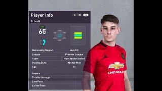 Dylan Levitt (Man United u23) Face for PES 2020