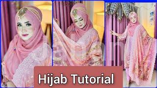 Full Coverage Hijab Tutorial with jewellery| Hijab Tutorial️ #hijab #hijabtutorial #hijabi #sanjida