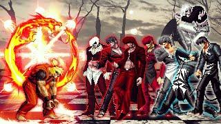 [KOF Mugen] Dragon Ken Vs Blood Flame, White Flame Iori Yagami Team