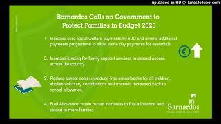 Barnardos Ireland calls in Budget 2023 - Near FM (2022)