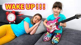 Ksysha Late for School and Wake up Mom songs for kids | Pretend Play Musical Instruments for kids