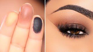 3 Fingers Classic Brown Smokey Eyes Makeup!