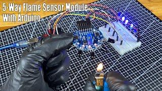 How to use the 5-way Flame sensor module with  Arduino | 5 channel Flame sensor module with Arduino